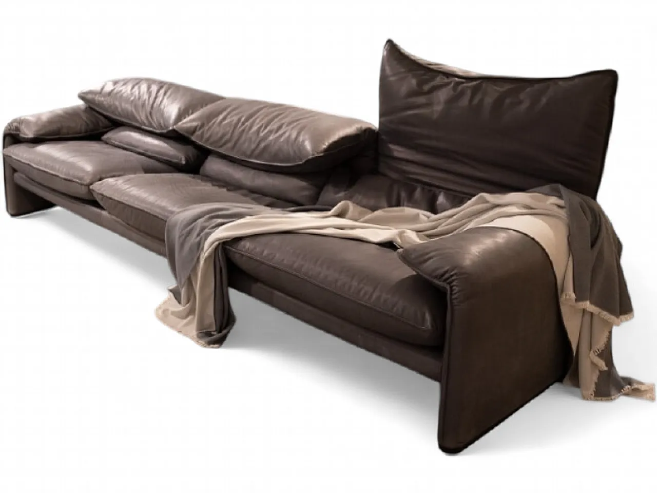 Maralunga sofa by Cassina leather, 2000s 4