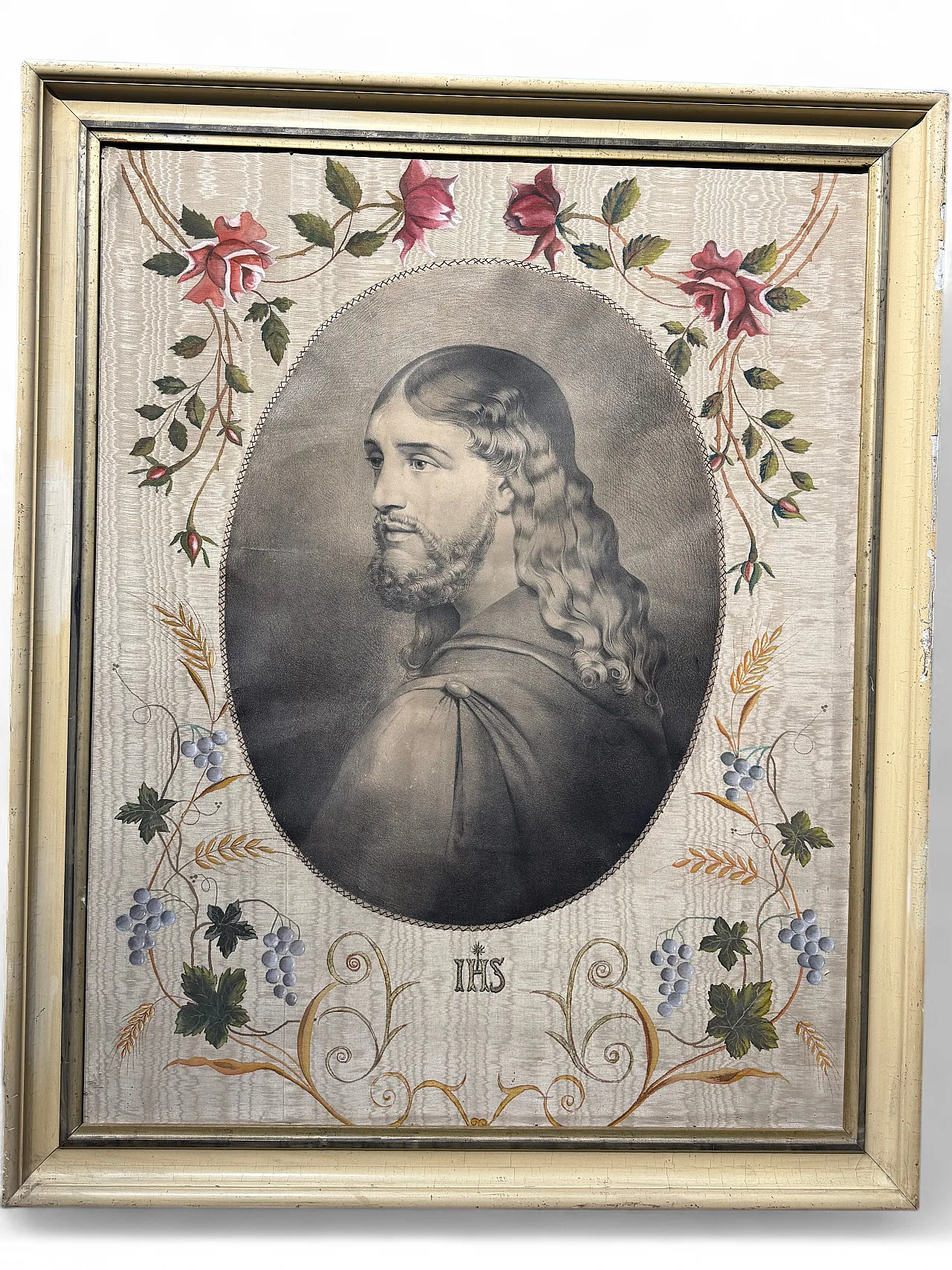Antico disegno a carboncino XIX unica vera immagine Gesù da antica 28