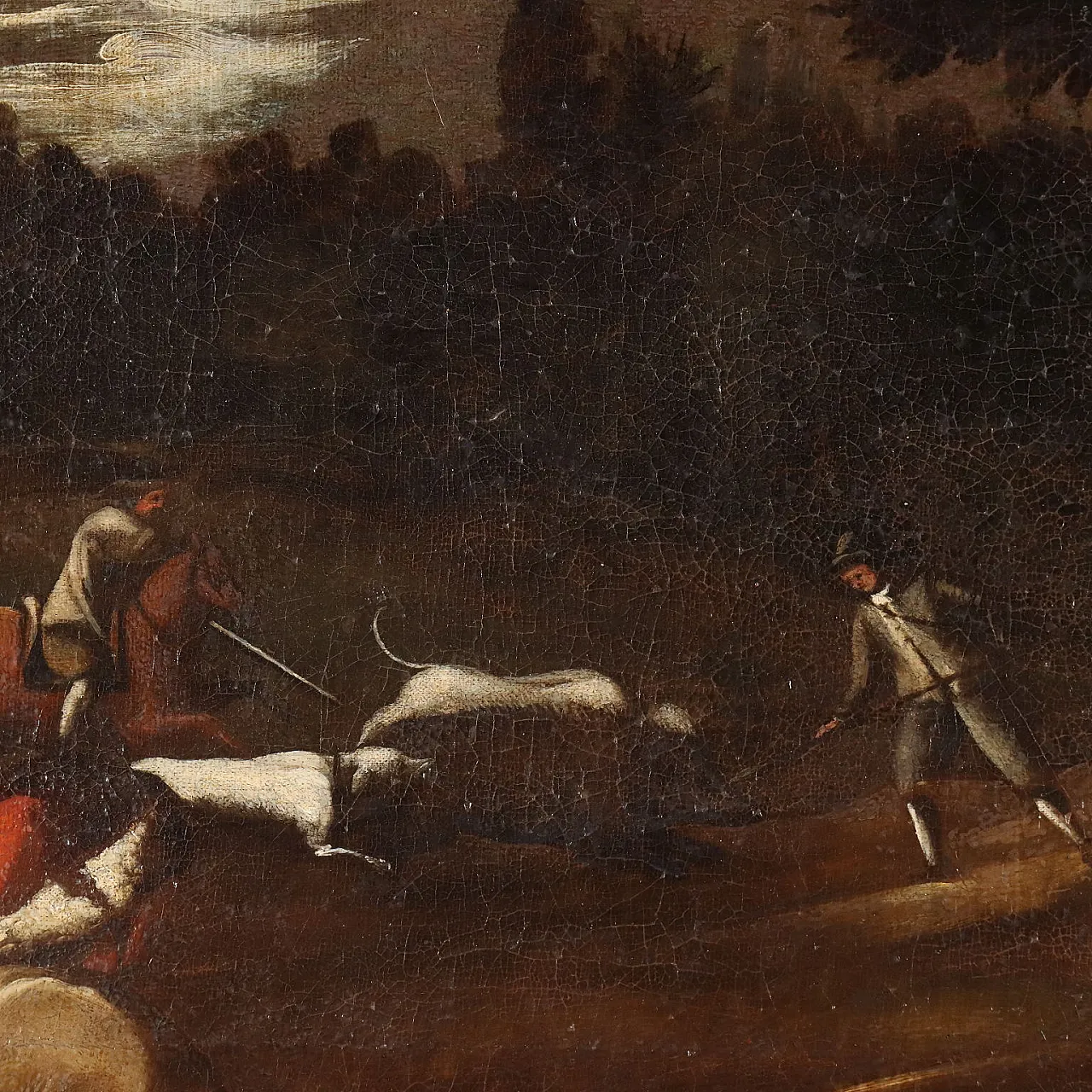 Scena di Caccia, olio su tela, '700 6