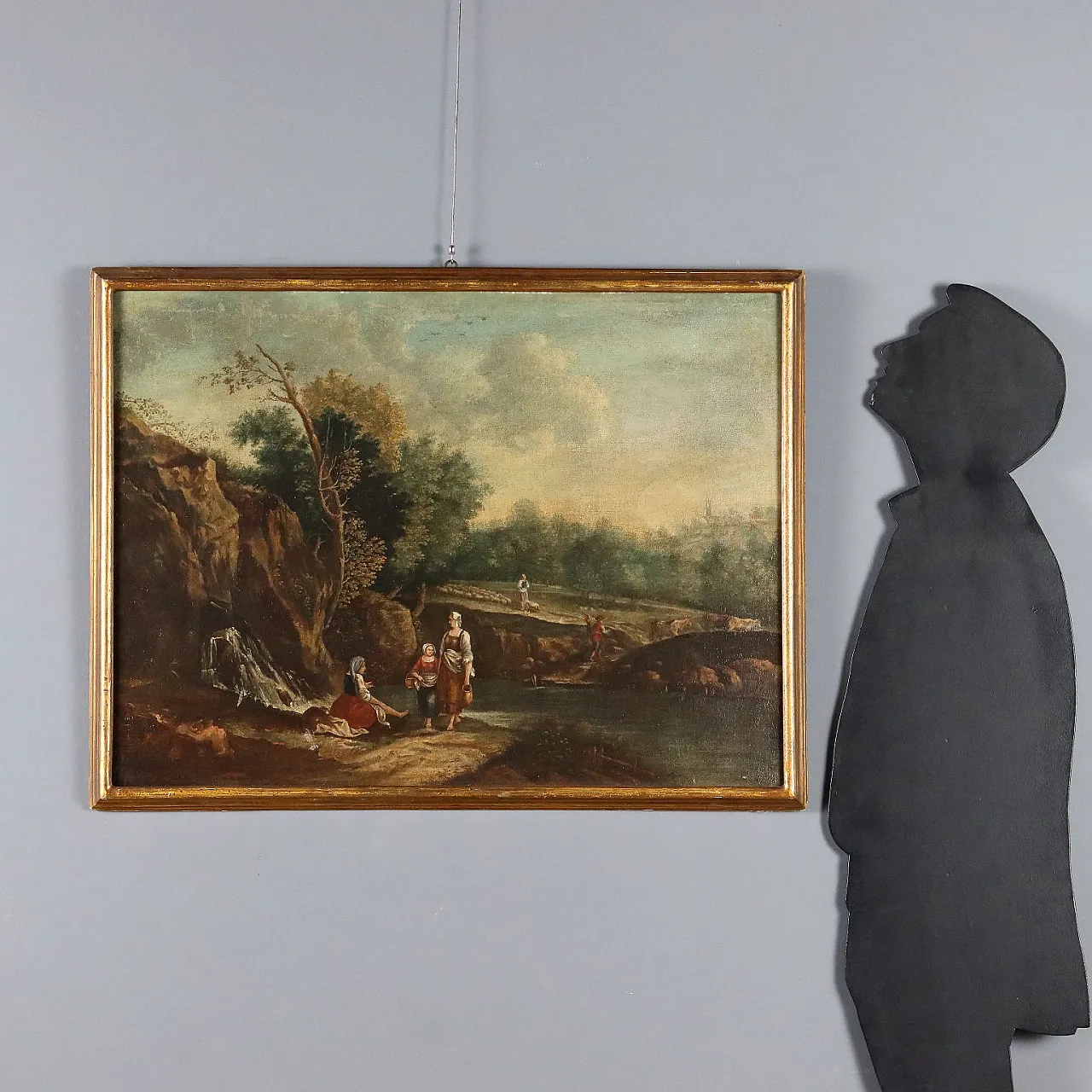Landscape with Figures, oil on canvas, 20th century 2