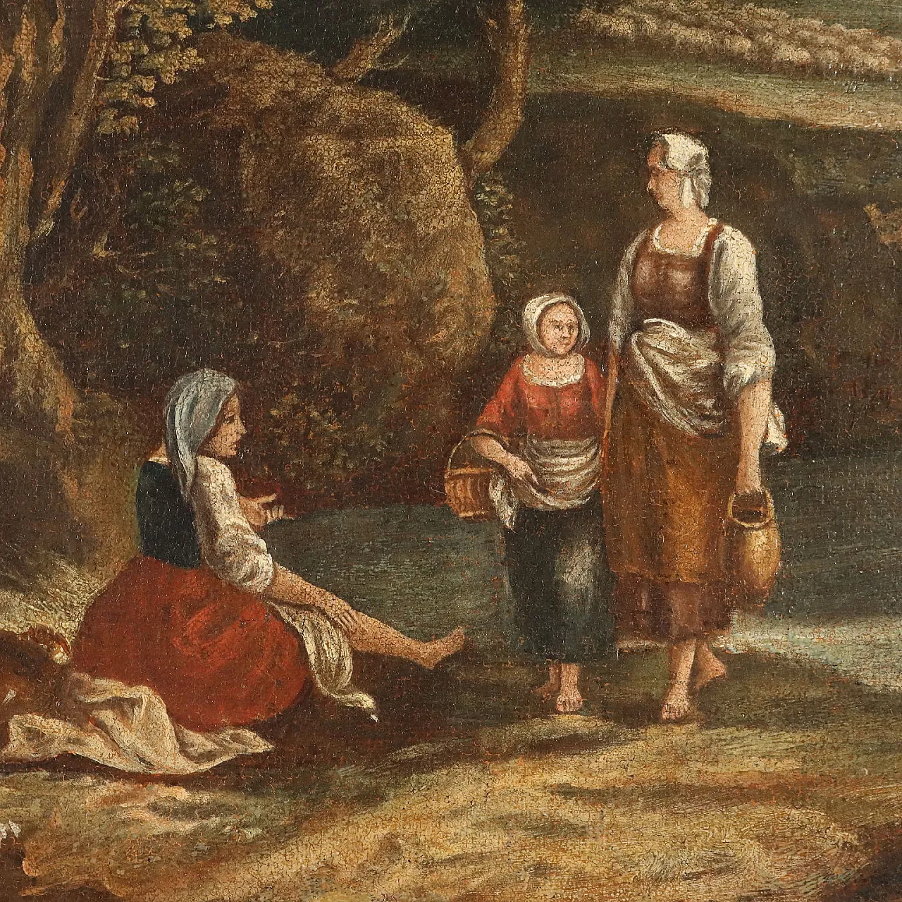 Landscape with Figures, oil on canvas, 20th century 4