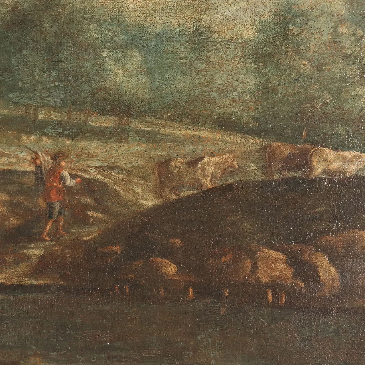 Landscape with Figures, oil on canvas, 20th century 6