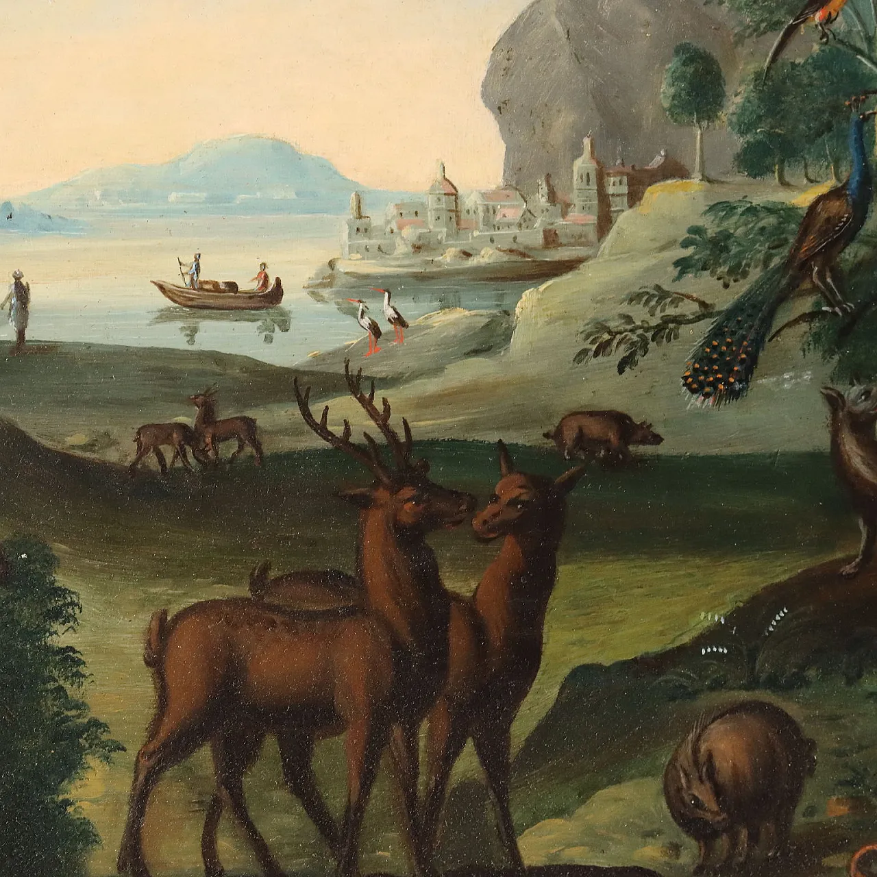 Orfeo incanta gli animali, olio su tavola, '700 4