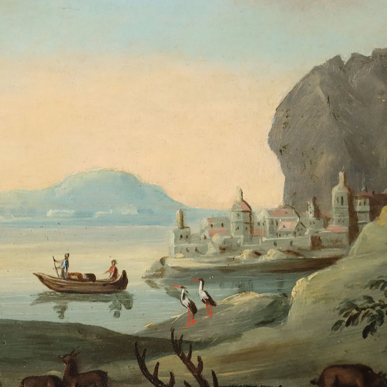 Orfeo incanta gli animali, olio su tavola, '700 7