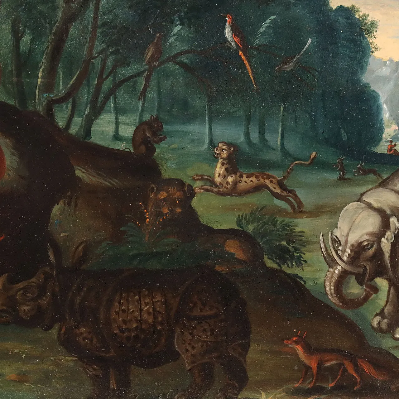 Orfeo incanta gli animali, olio su tavola, '700 8