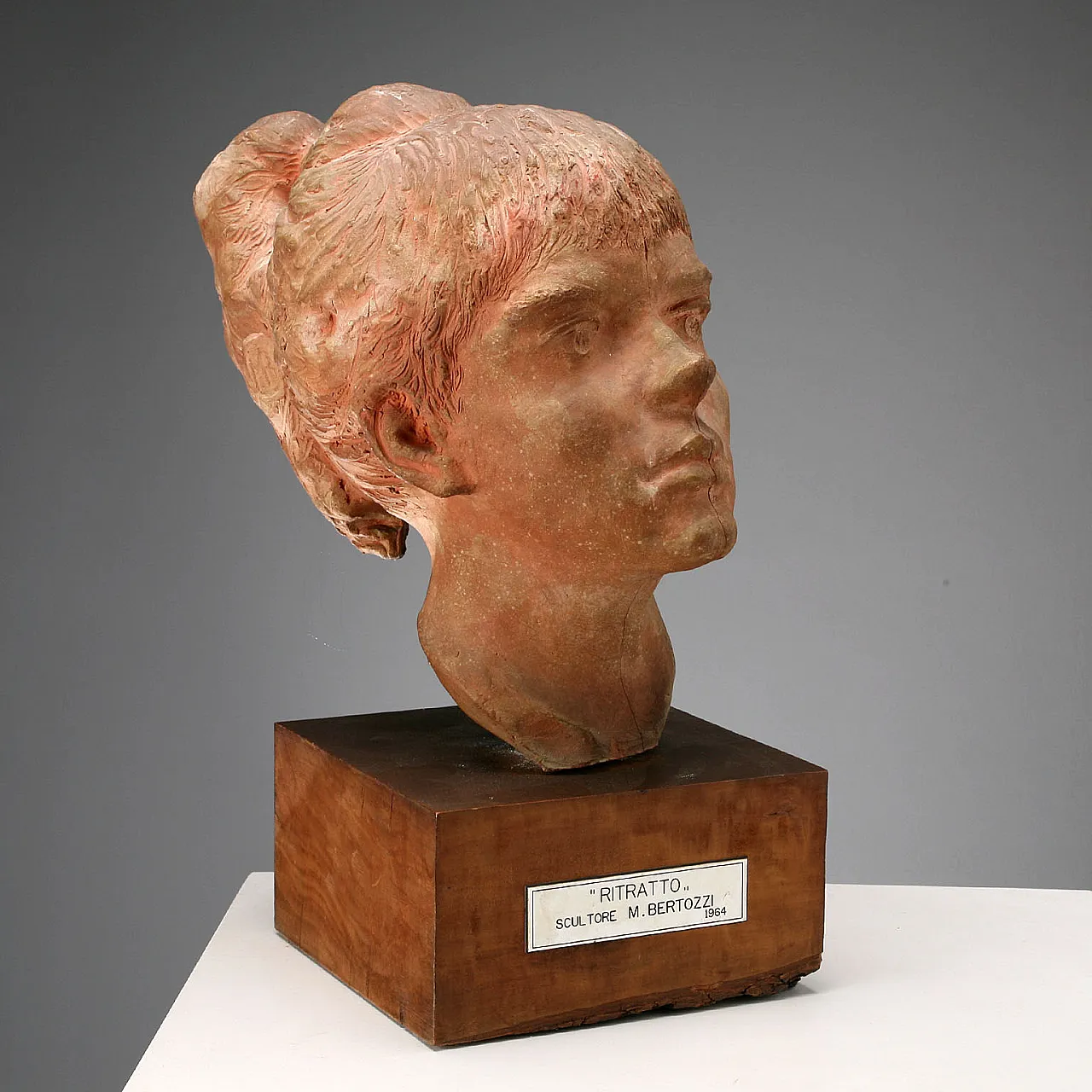 Mario Bertozzi Terracotta Girl's Head, 20th century 1