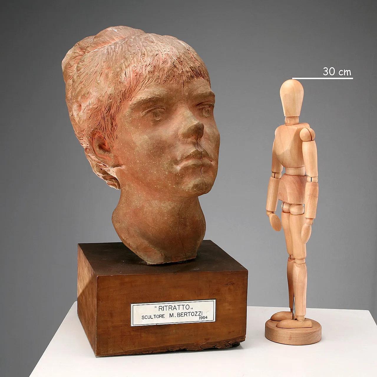 Mario Bertozzi Terracotta Girl's Head, 20th century 2