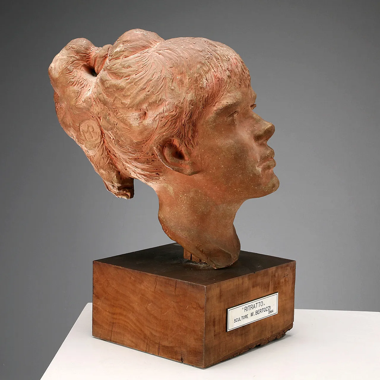 Mario Bertozzi Terracotta Girl's Head, 20th century 4