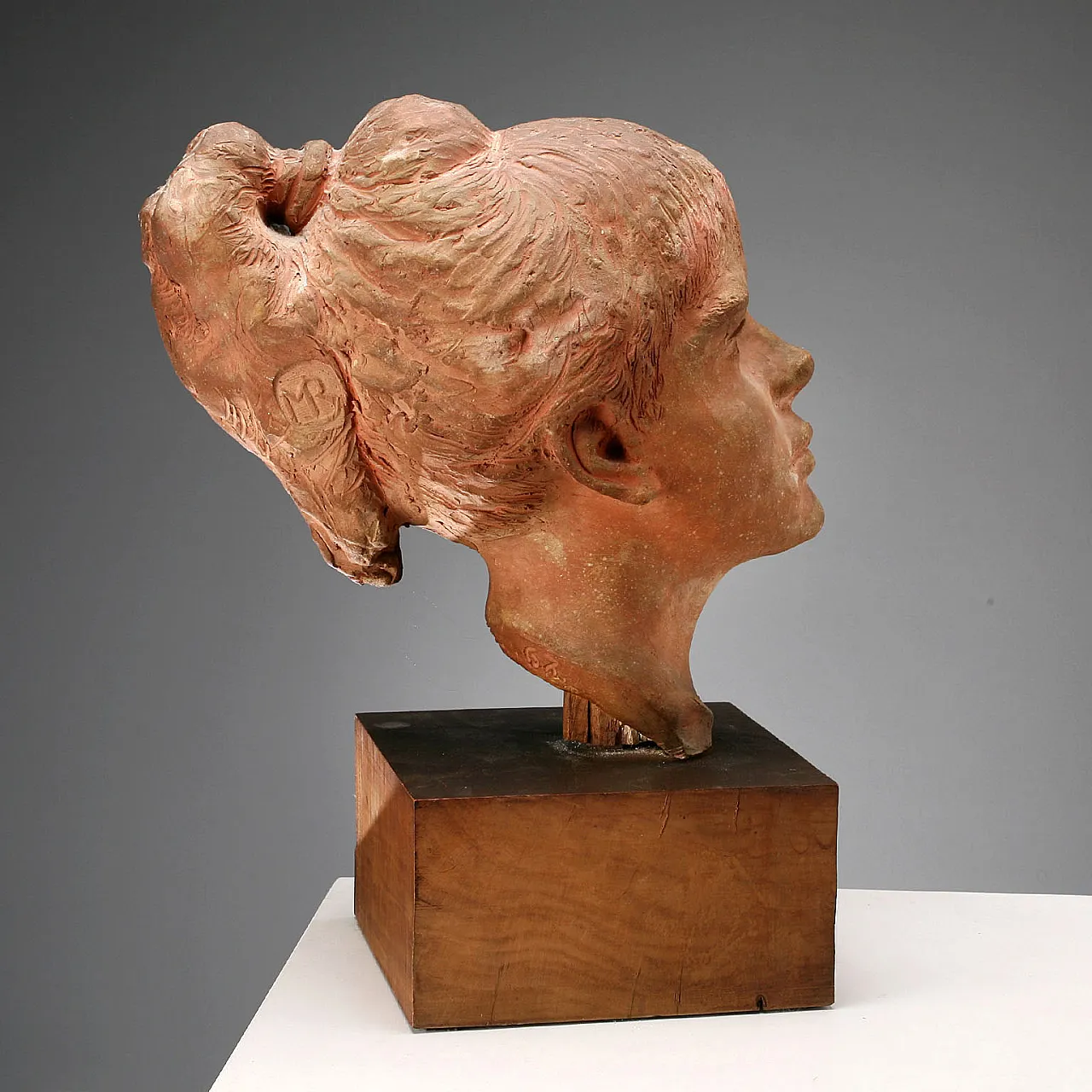 Mario Bertozzi Terracotta Girl's Head, 20th century 7
