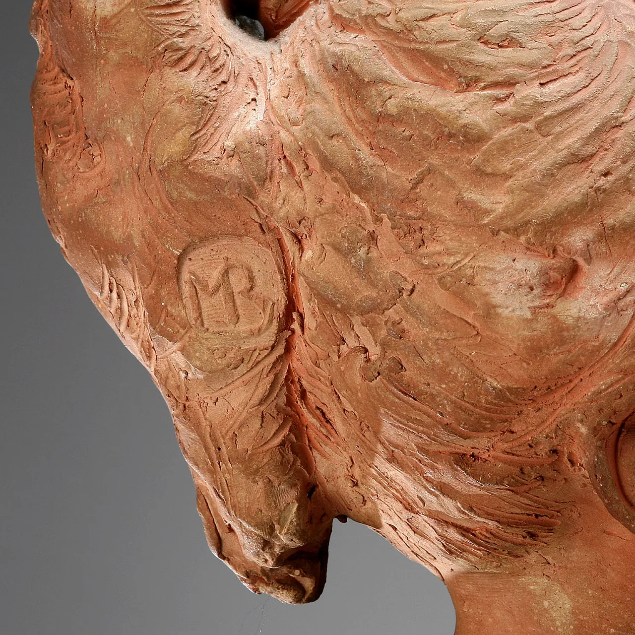 Mario Bertozzi Terracotta Girl's Head, 20th century 8