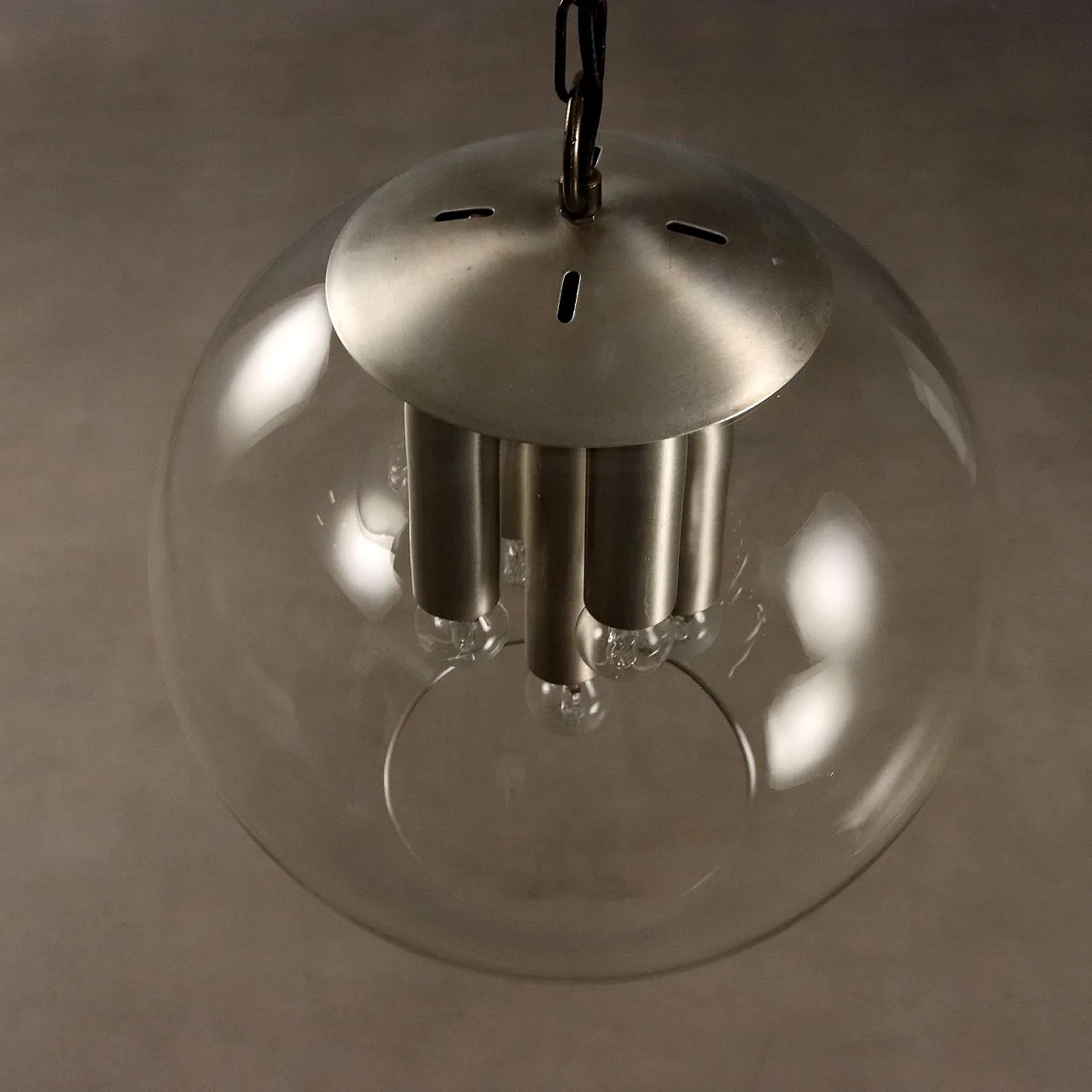 Lampada in metallo e vetro, anni '60 6