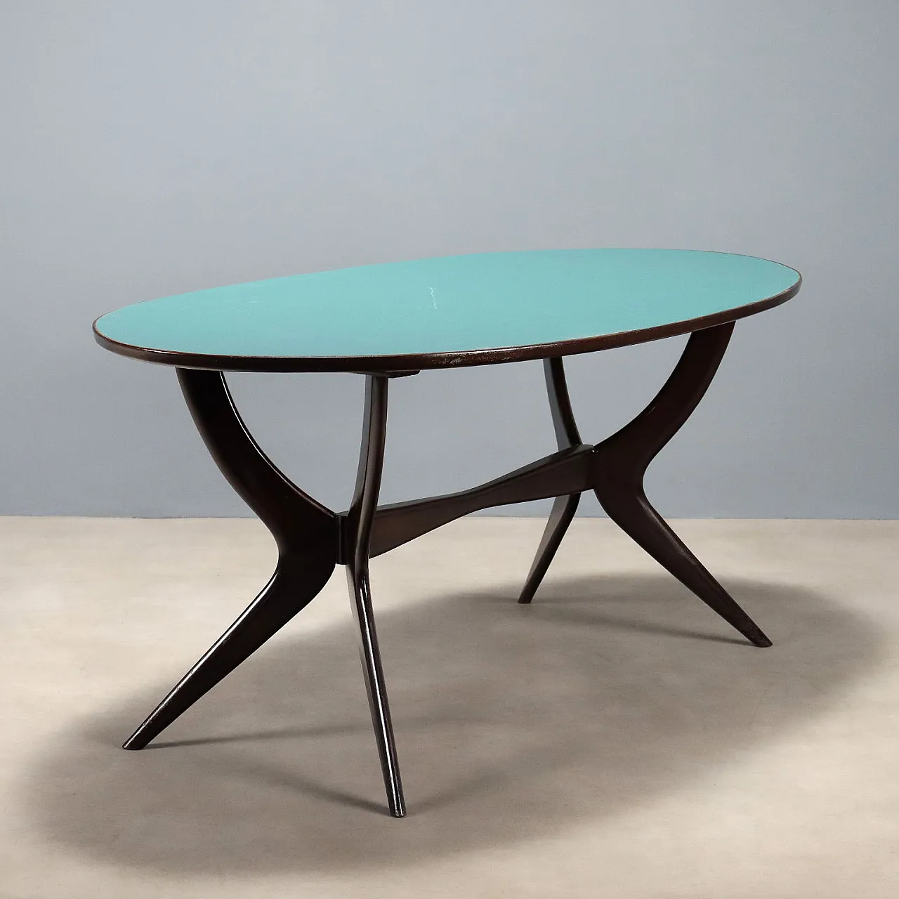 Beech table with formica top, 20th century 1
