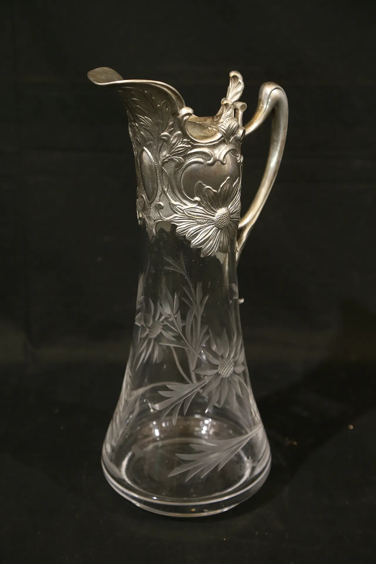 Brocca versatoio vino cristallo argento Topazio atlantis liberty, 1910 2