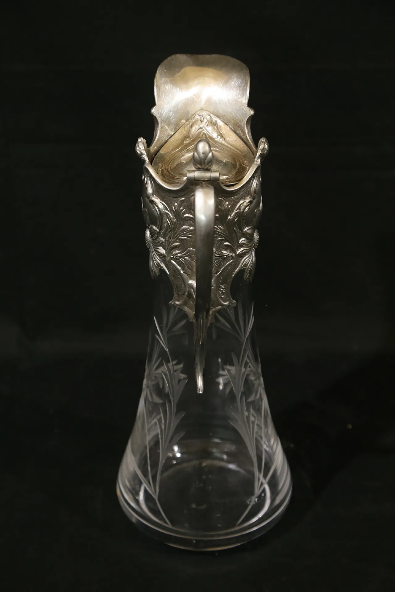 Brocca versatoio vino cristallo argento Topazio atlantis liberty, 1910 6