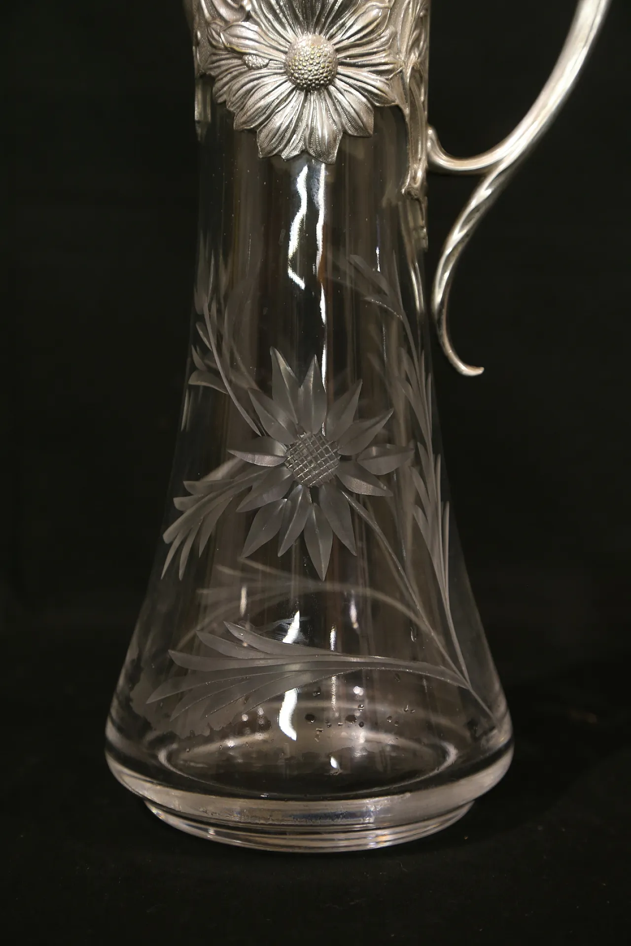 Brocca versatoio vino cristallo argento Topazio atlantis liberty, 1910 9