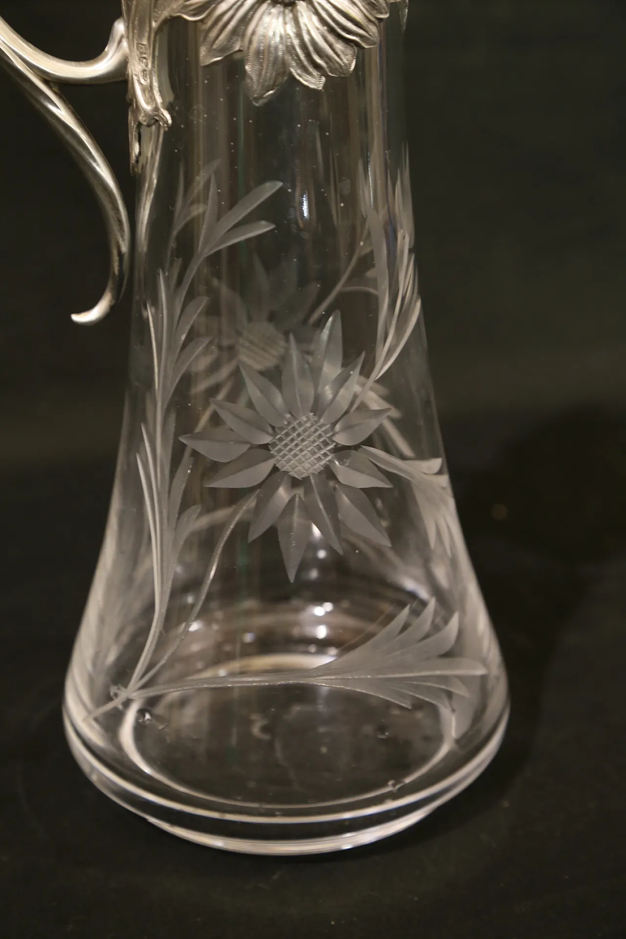 Brocca versatoio vino cristallo argento Topazio atlantis liberty, 1910 13