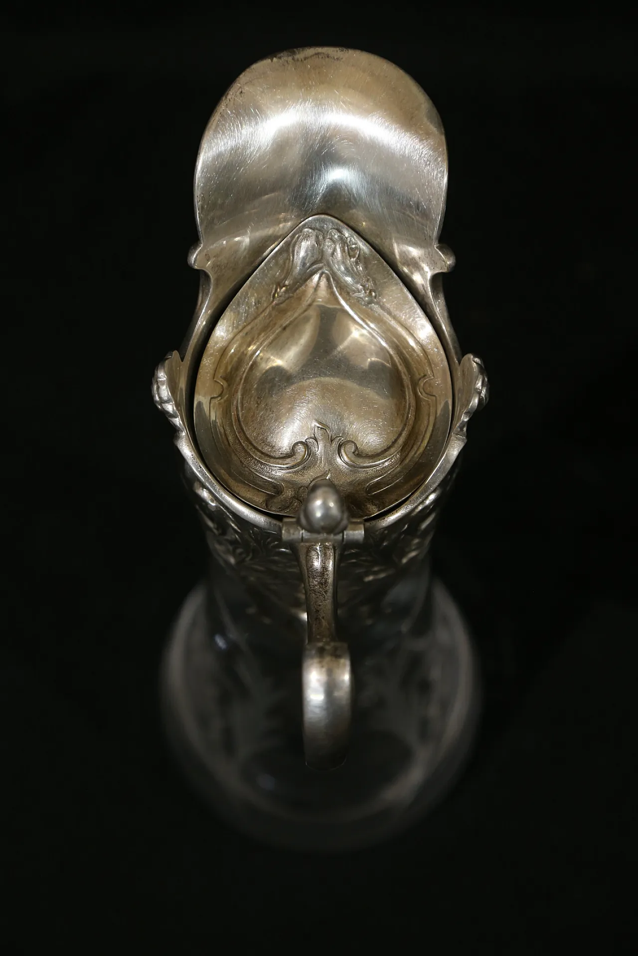 Brocca versatoio vino cristallo argento Topazio atlantis liberty, 1910 14