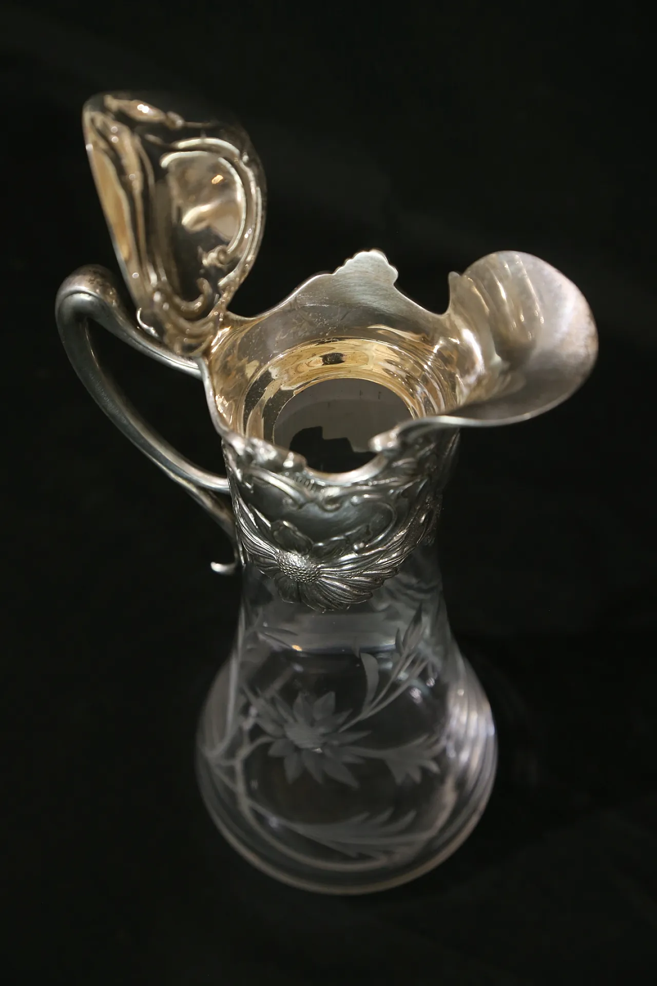 Brocca versatoio vino cristallo argento Topazio atlantis liberty, 1910 16