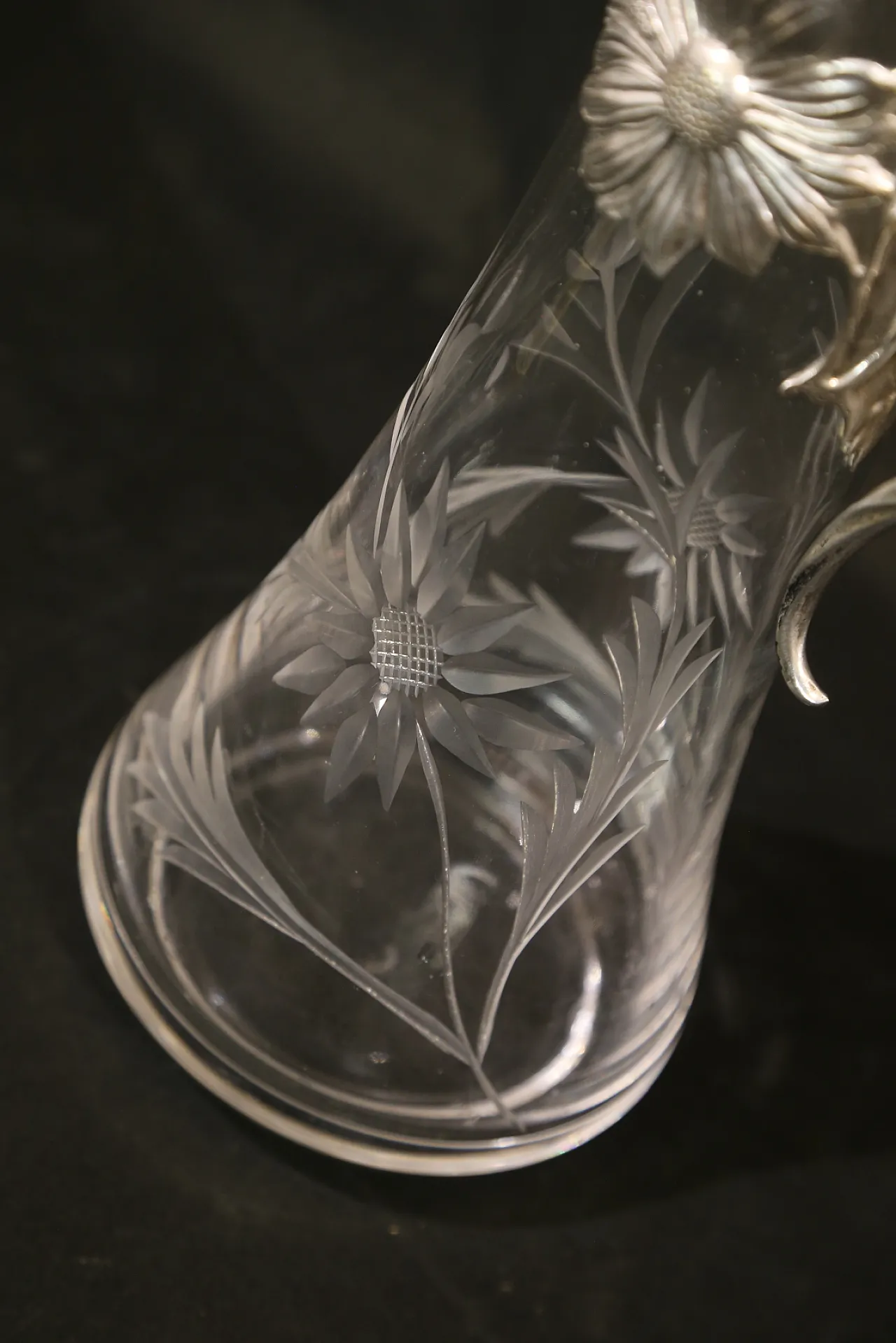 Brocca versatoio vino cristallo argento Topazio atlantis liberty, 1910 21
