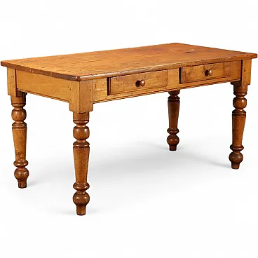 Walnut-stained poplar table, 19th century