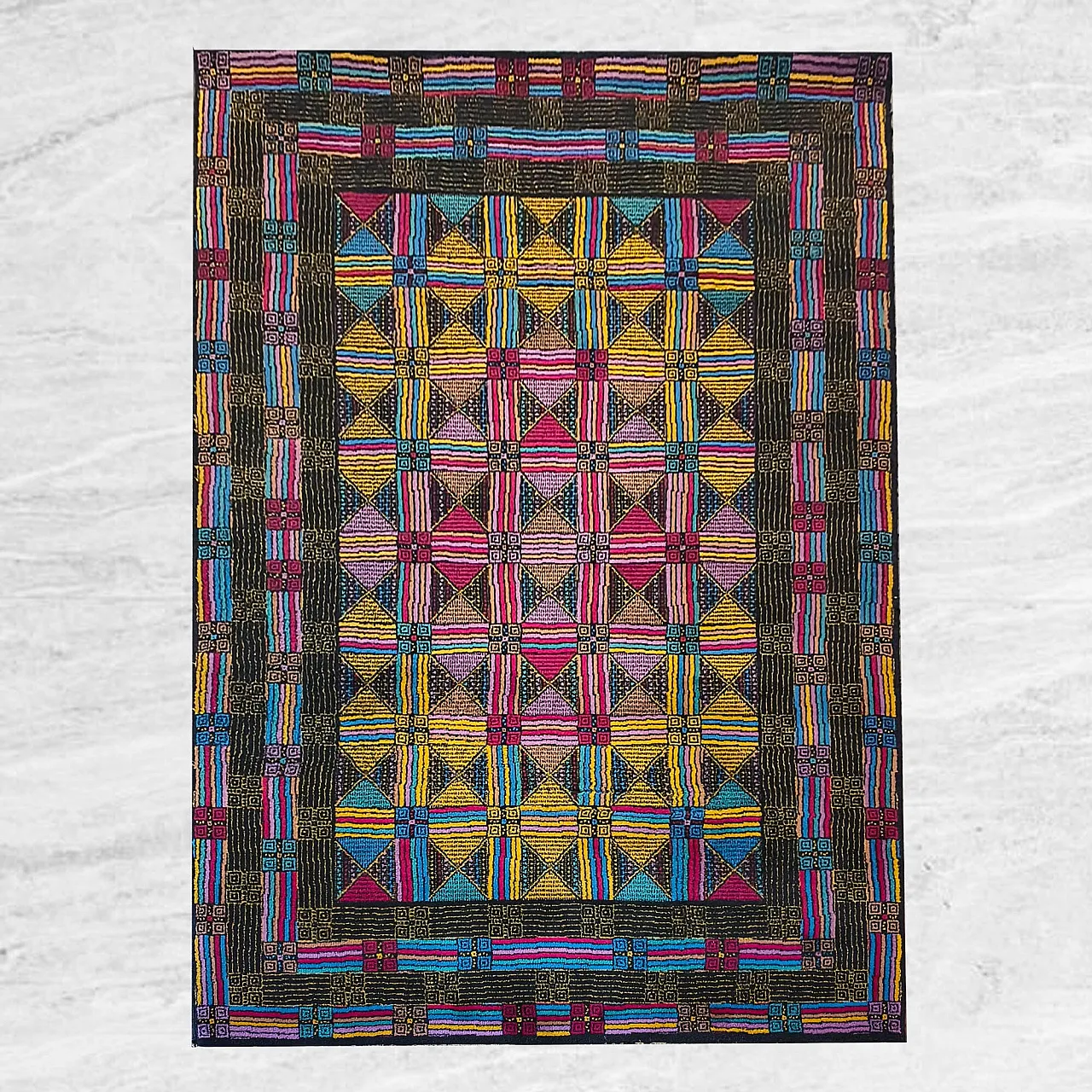 Tappeto geometrico in lana di Missoni per T&J Vestor, anni '80 4