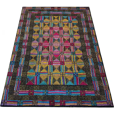 Tappeto geometrico in lana di Missoni per T&J Vestor, anni '80