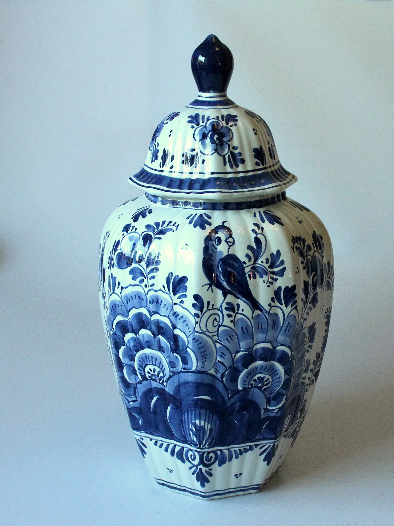Delft Porcelain Vase With Lid, Handpainted, 70s 1