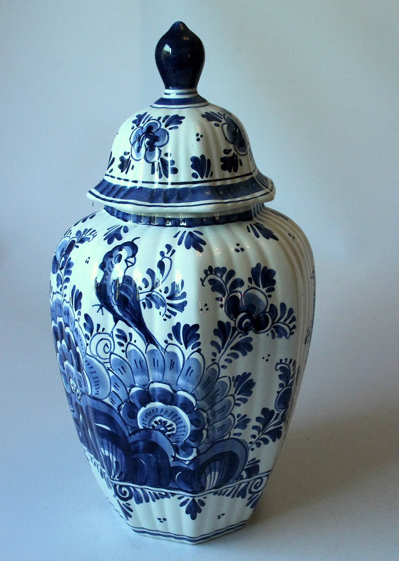 Delft Porcelain Vase With Lid, Handpainted, 70s 2