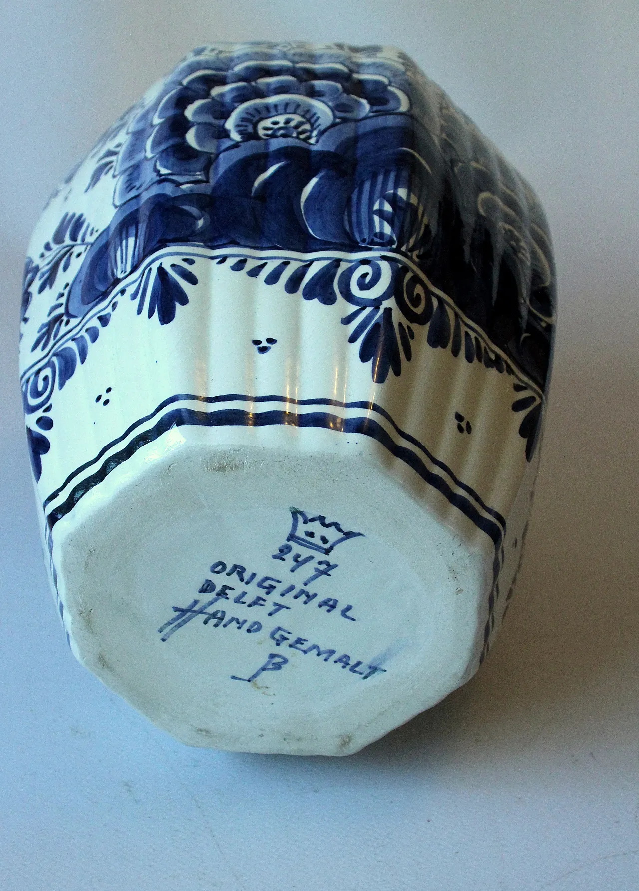 Delft Porcelain Vase With Lid, Handpainted, 70s 5