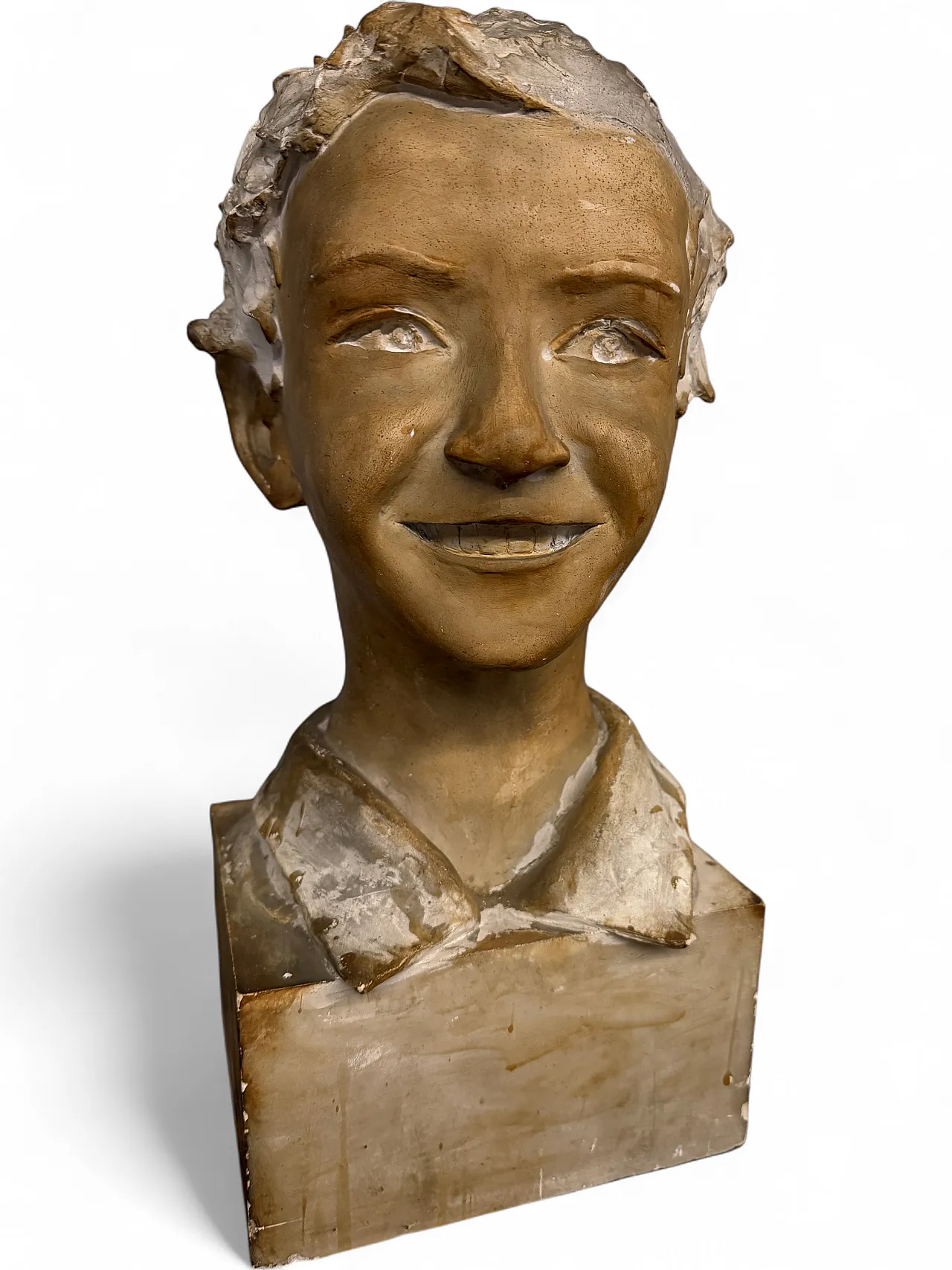 Patinated plaster sculpture of a boy, 1940s 14