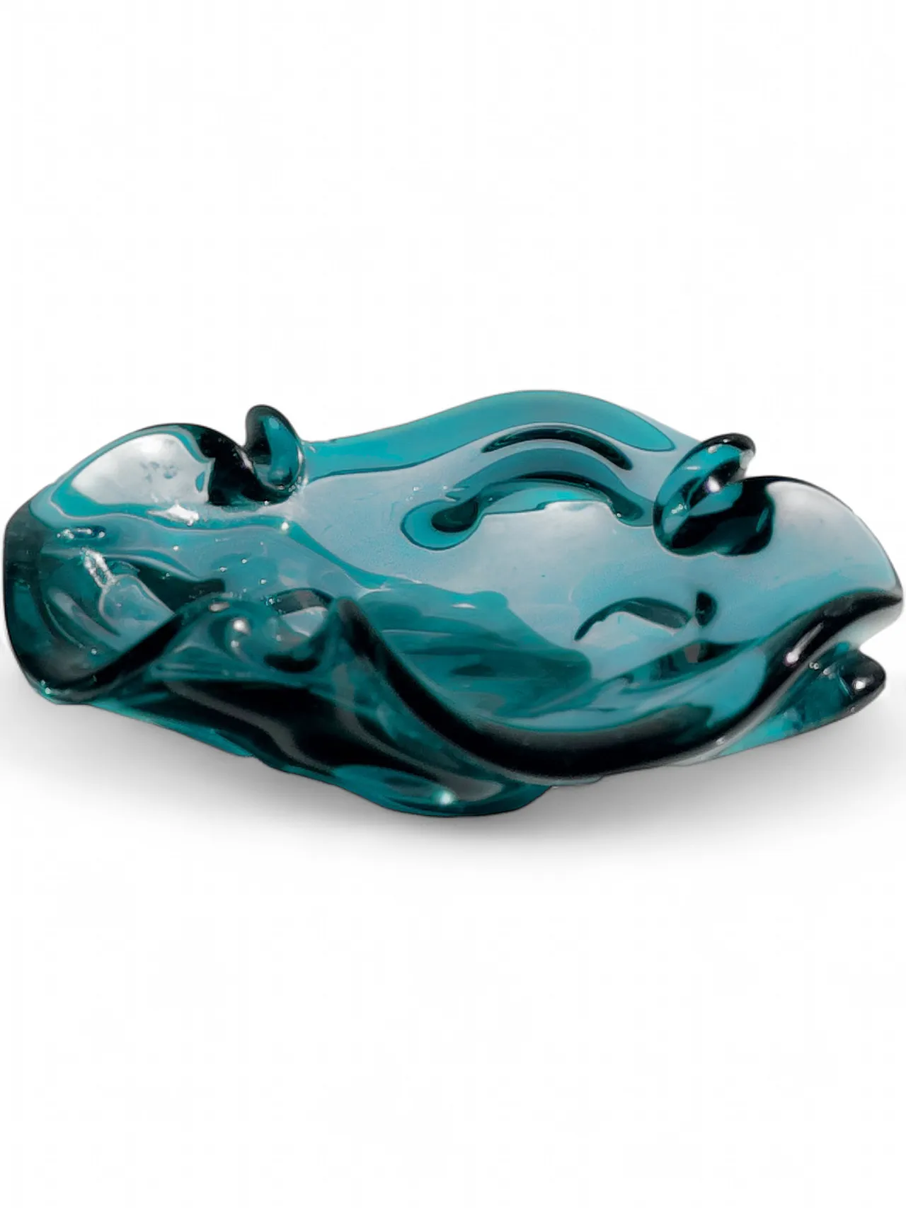 Mid-Century Murano ashtray in teal, late 20th century 7
