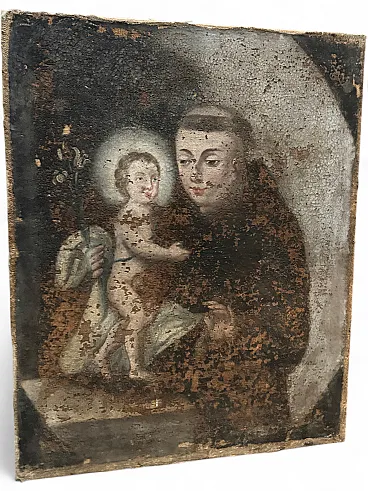 St. Anthony of Padua and Child, oil on canvas, 18th century