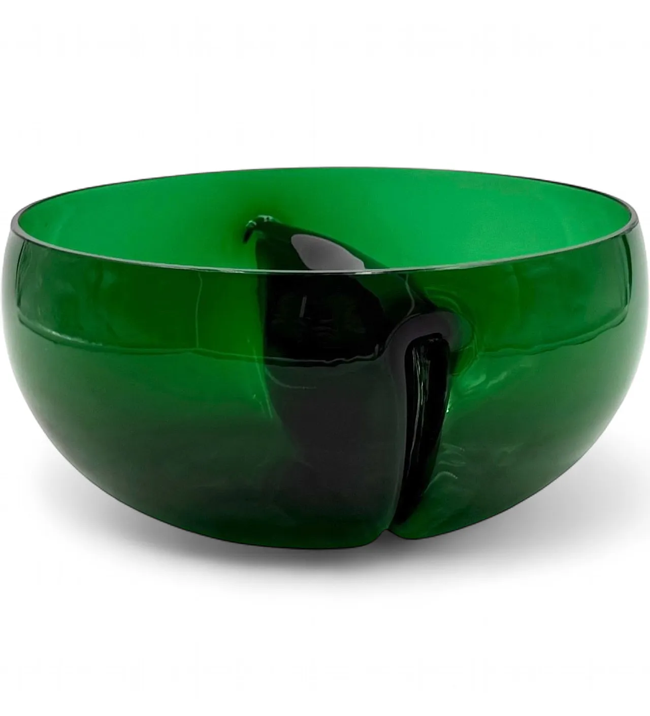 Ciotola in vetro verde Midcentury, Italia 1960 14
