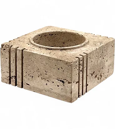 Cubic travertine ashtray, Cerri Nestore, Italy, 1970