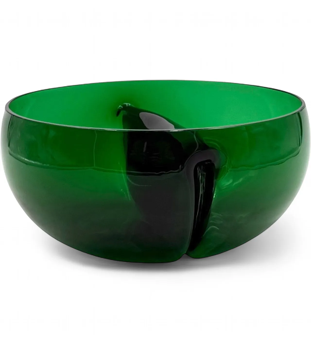Ciotola in vetro verde Midcentury, Italia 1960 15