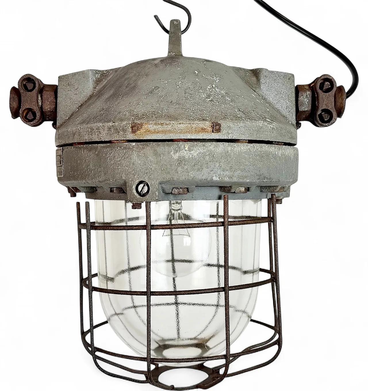Grey Industrial Explosion Proof Lamp from Elektrosvit, 1960s 18