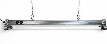 Industrial Polished Hanging Tube Light, 1970s