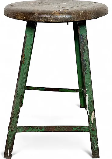 Green Industrial Workshop Stool, 1960s