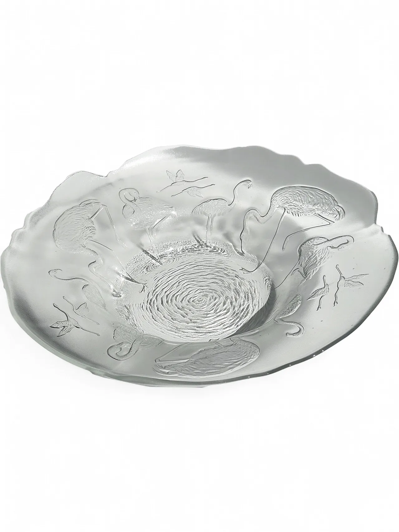Glass Fruit Bowl with Flamingos by Walther Glas Germany - 1980s 15