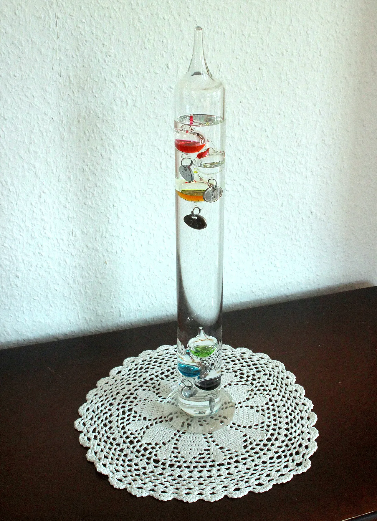 XL mouthblown Galileo glass thermometer, 70s 3