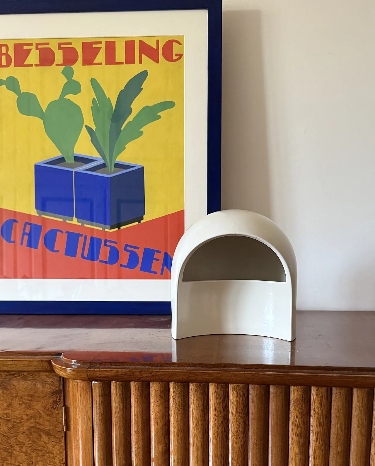 White ceramic table lamp, Italy 1970 6