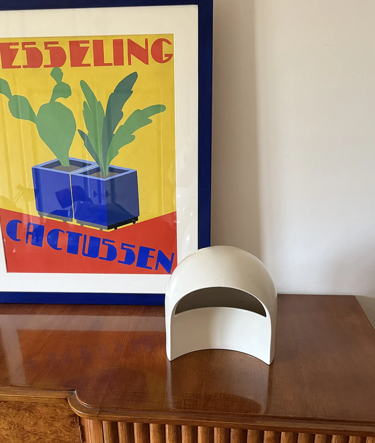 White ceramic table lamp, Italy 1970 7