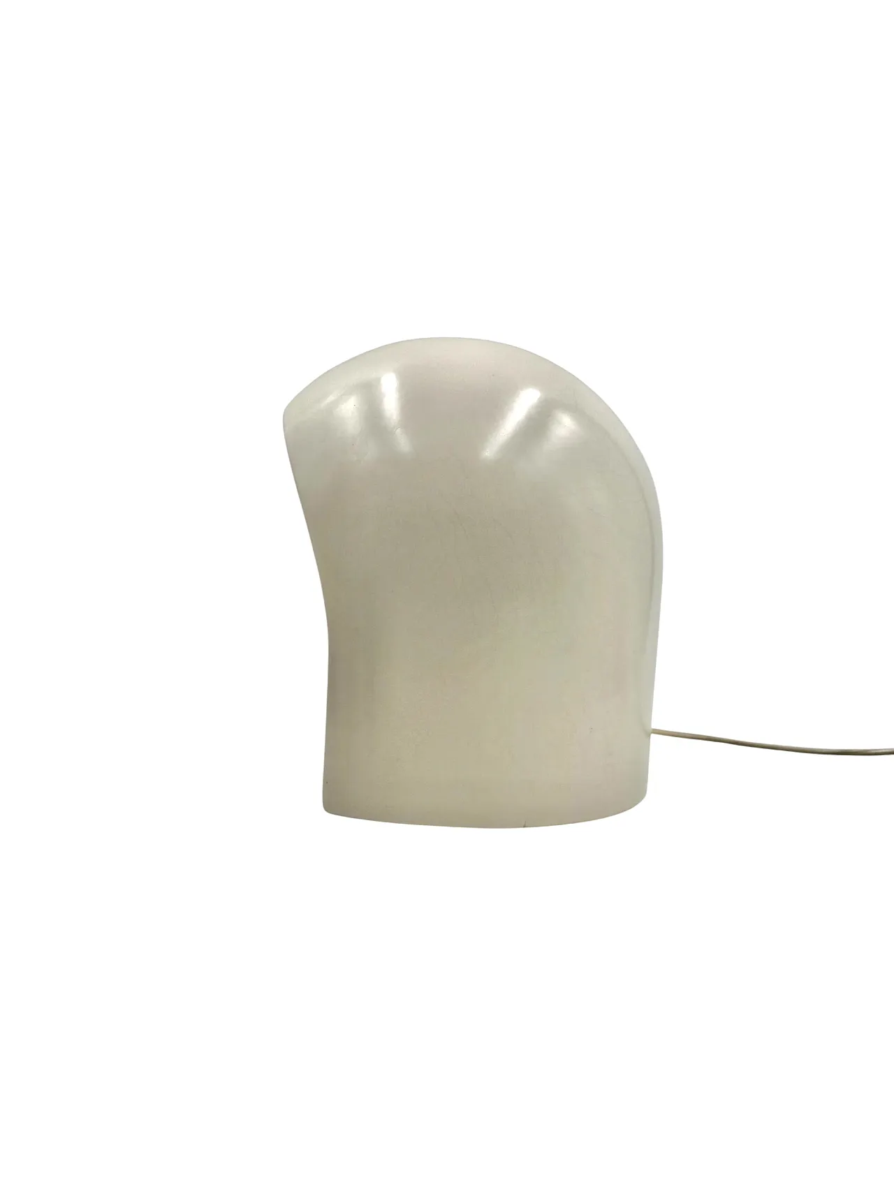 White ceramic table lamp, Italy 1970 8