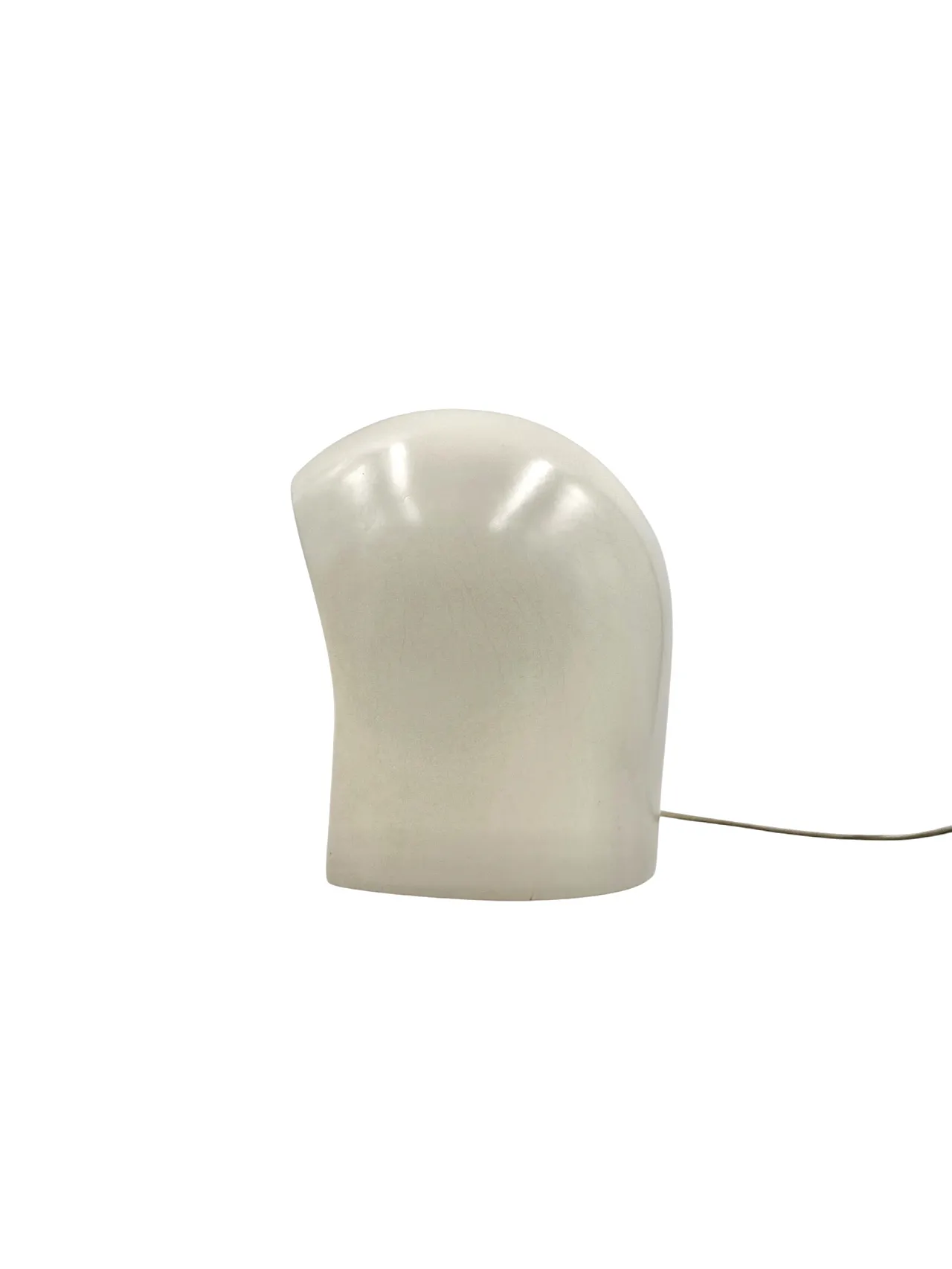 White ceramic table lamp, Italy 1970 9