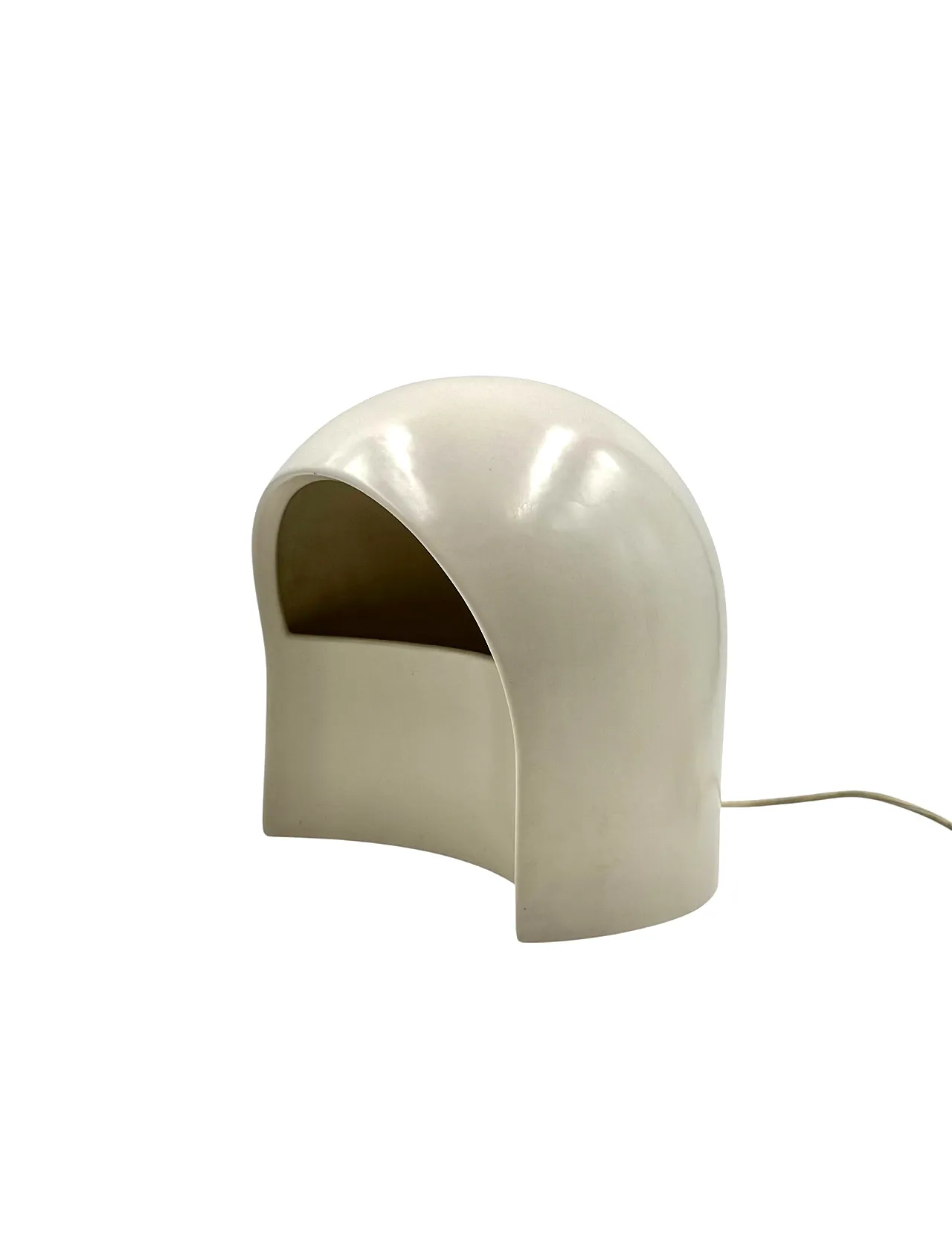 White ceramic table lamp, Italy 1970 10