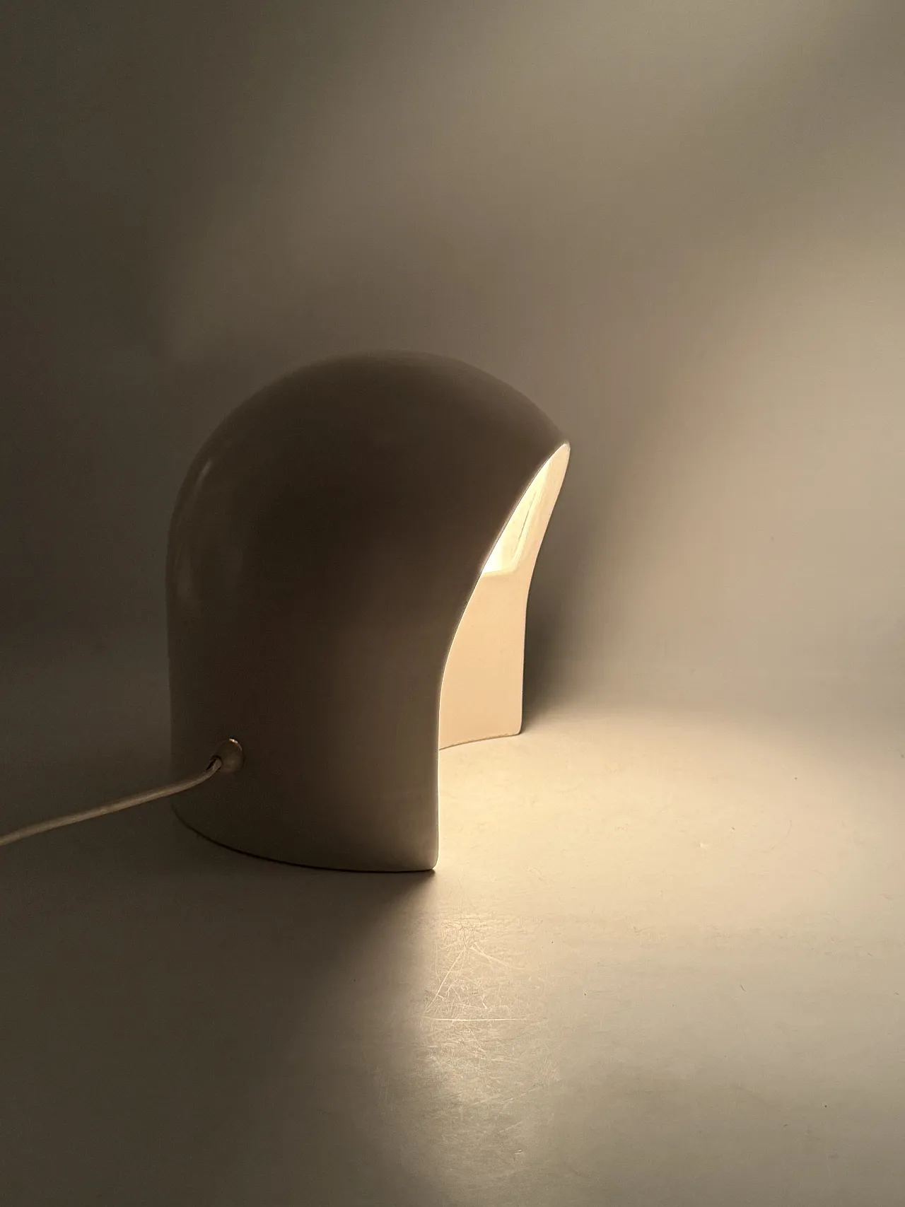 White ceramic table lamp, Italy 1970 16