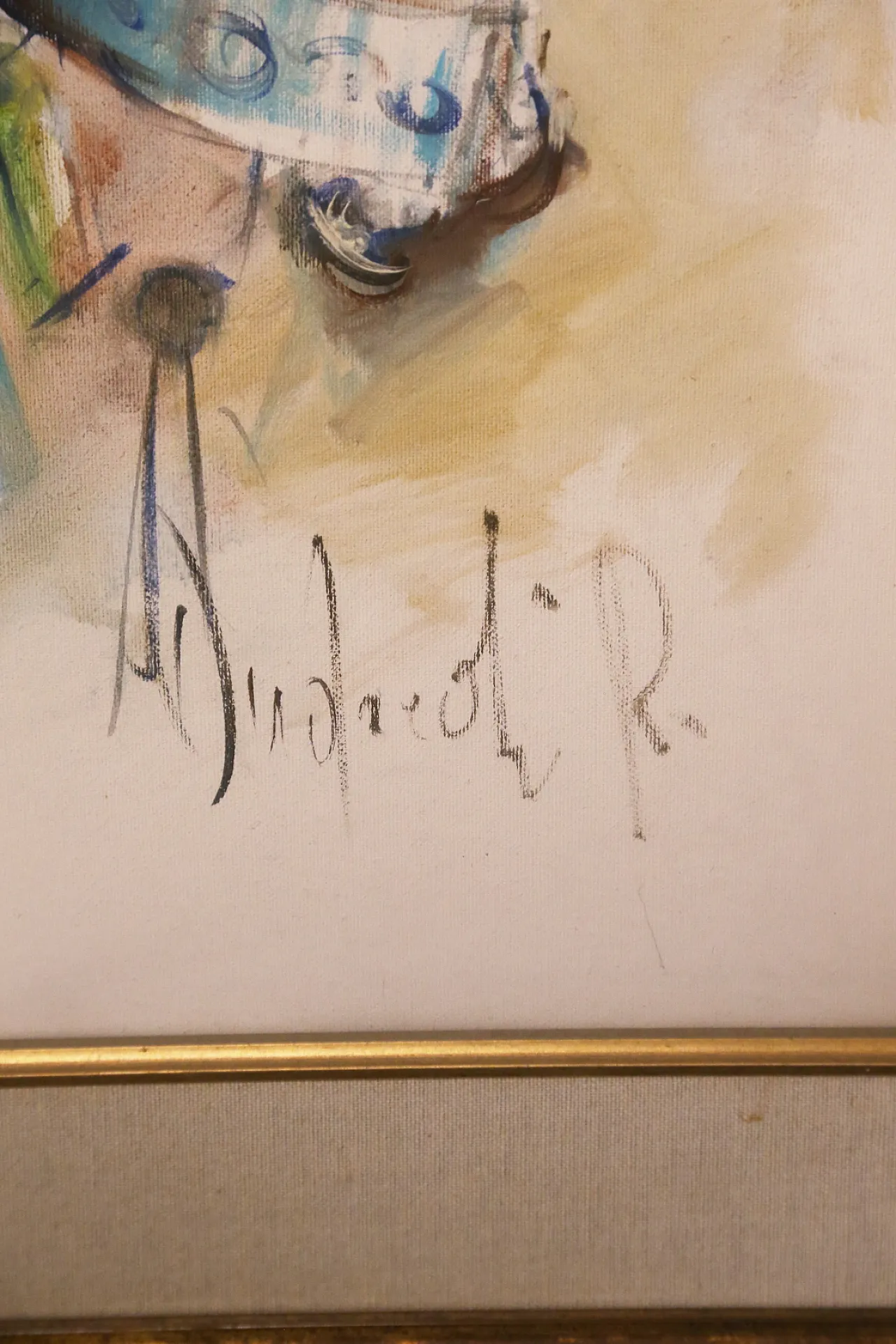 Roberto Andreoli quadro olio su tela musicisti jazz concerto, anni '50 4