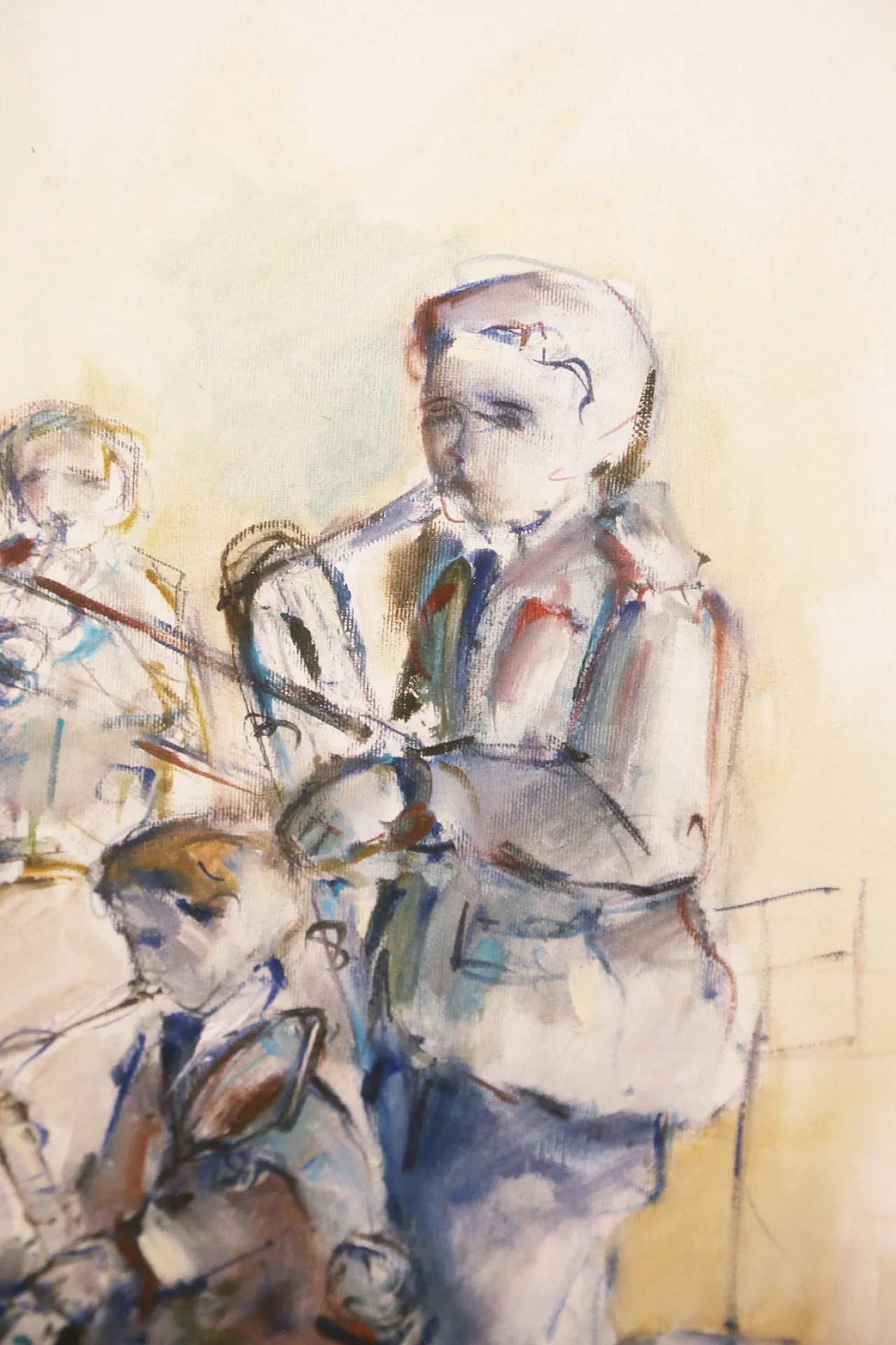 Roberto Andreoli quadro olio su tela musicisti jazz concerto, anni '50 8