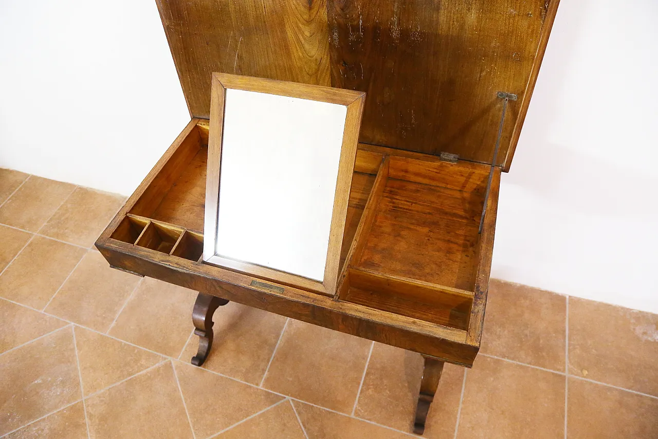 Tavolo toeletta umbertino noce torciglione, '800 3