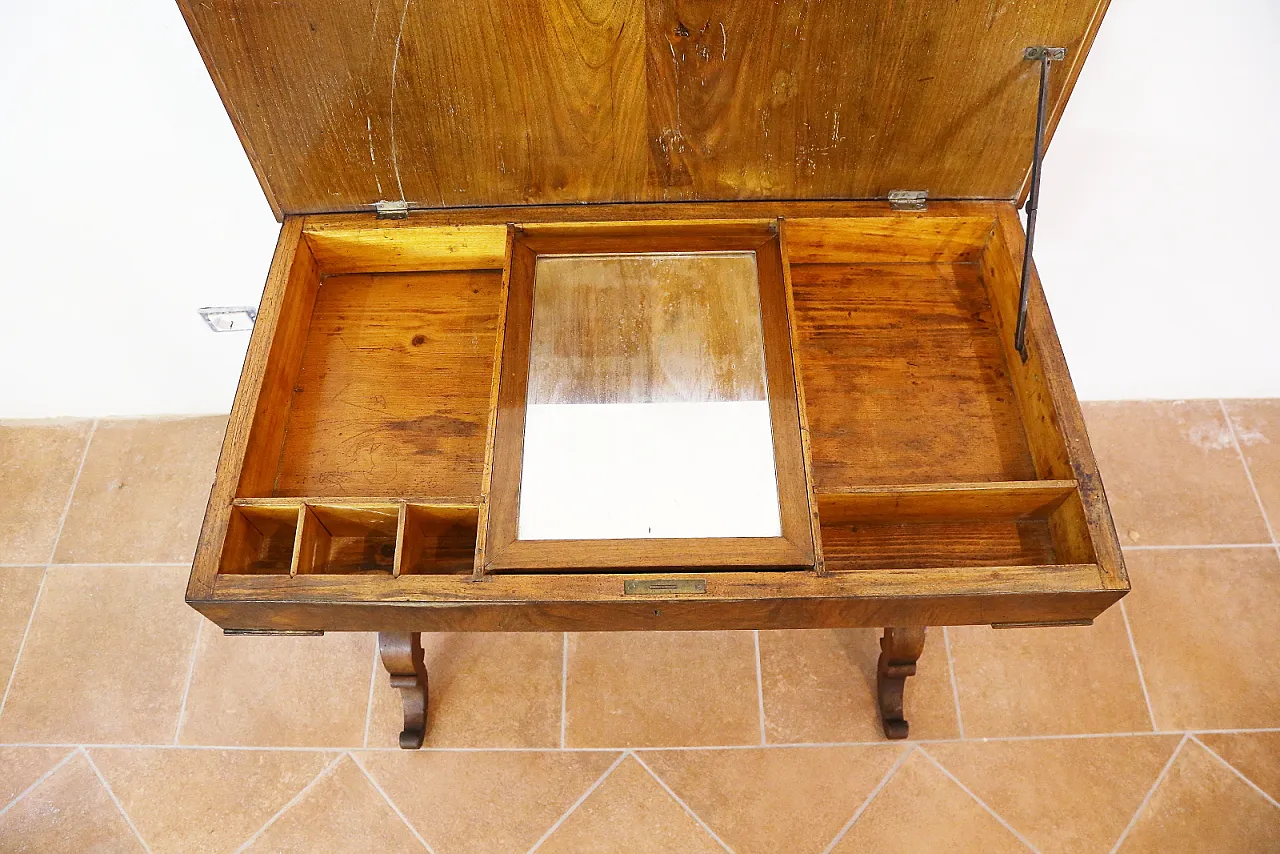 Tavolo toeletta umbertino noce torciglione, '800 4